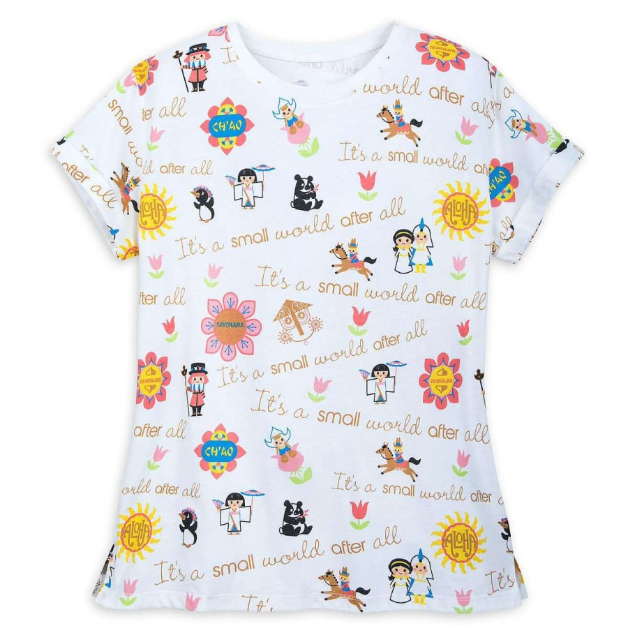 Apparel * | Disney Women'S Shirt It'S A Small World T-Shirt Allover Screen Art New In