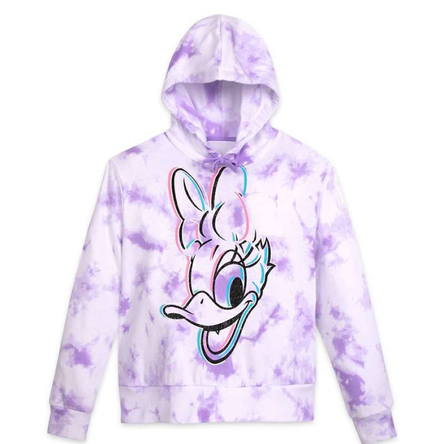 Apparel * | Disney Adult Pullover Hoodie Walt Disney World Tie Dye Daisy Duck Large Choice