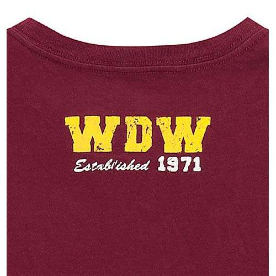 Apparel * | Disney Adult Shirt Collegiate Disney World Tee Maroon New