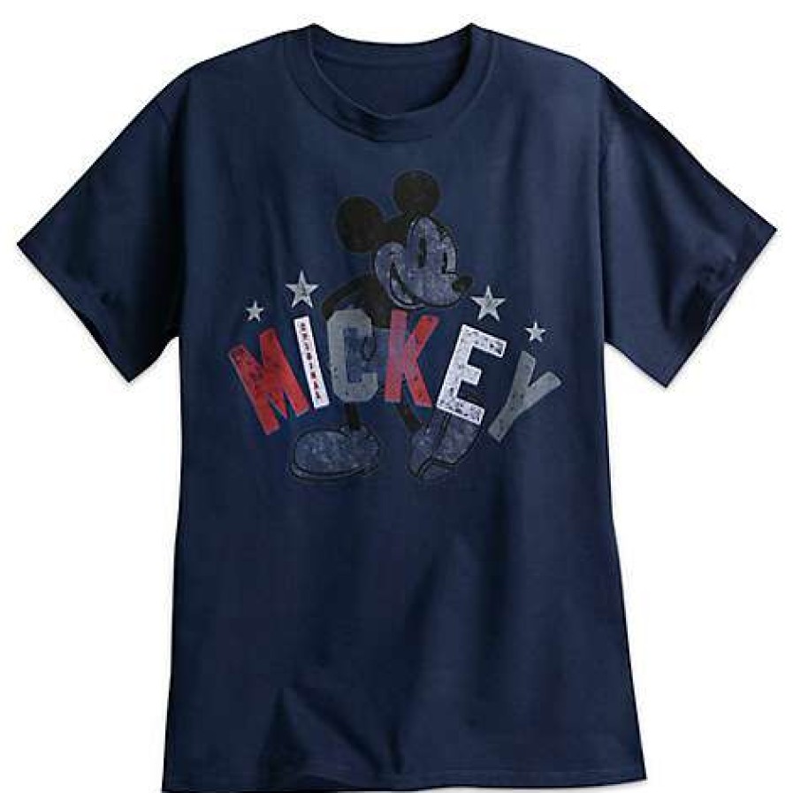 Apparel * | Disney Adult Shirt Mickey Mouse T-Shirt For Adults Navy 100% Guarantee