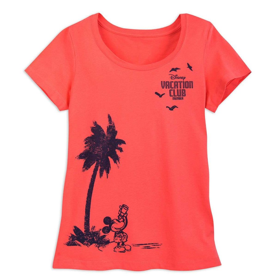 Apparel * | Disney Women'S Shirt Disney Vacation Club Mickey Orange Excellent