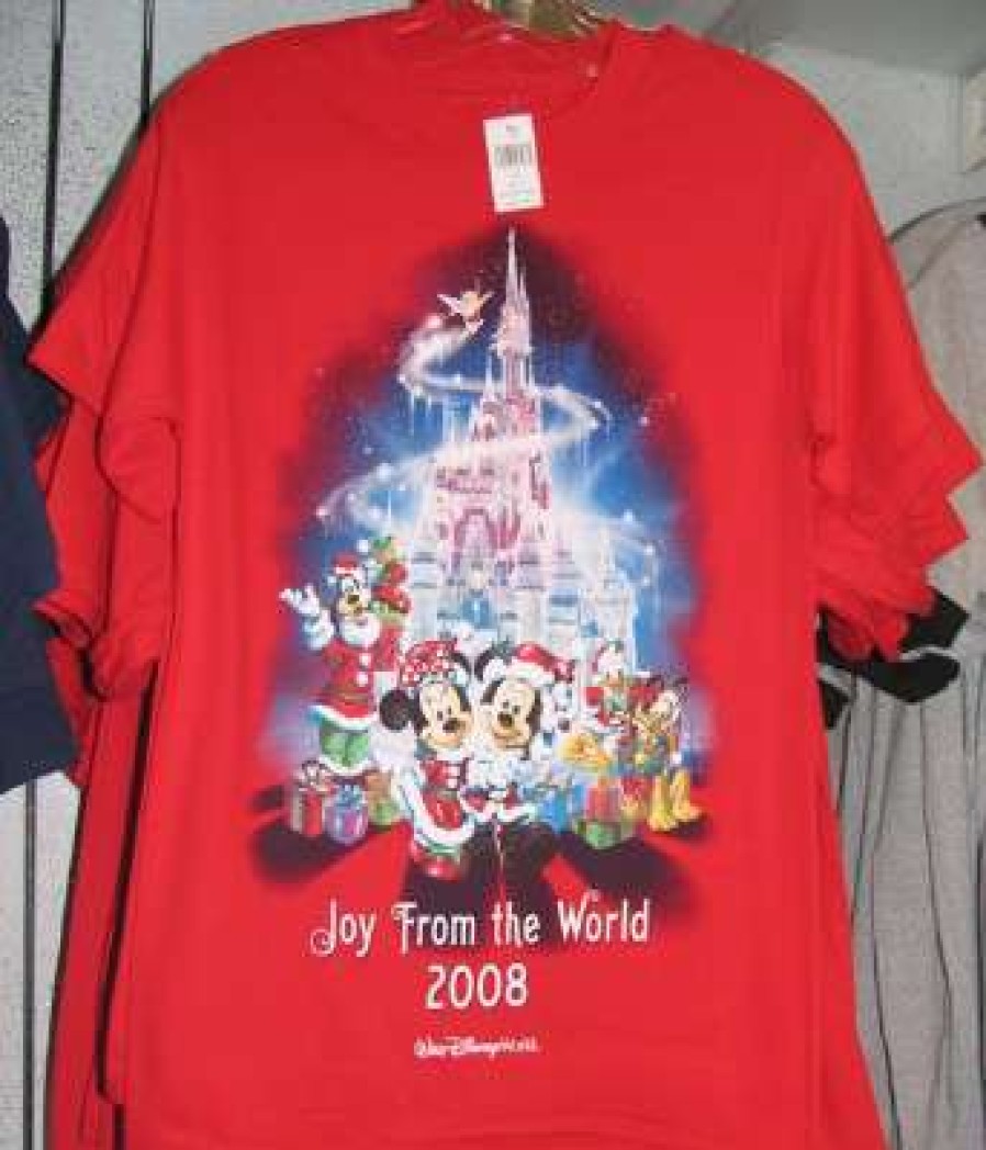 Apparel * | Disney Adult Shirt Christmas 2008 Joy From The World Crazy Deals