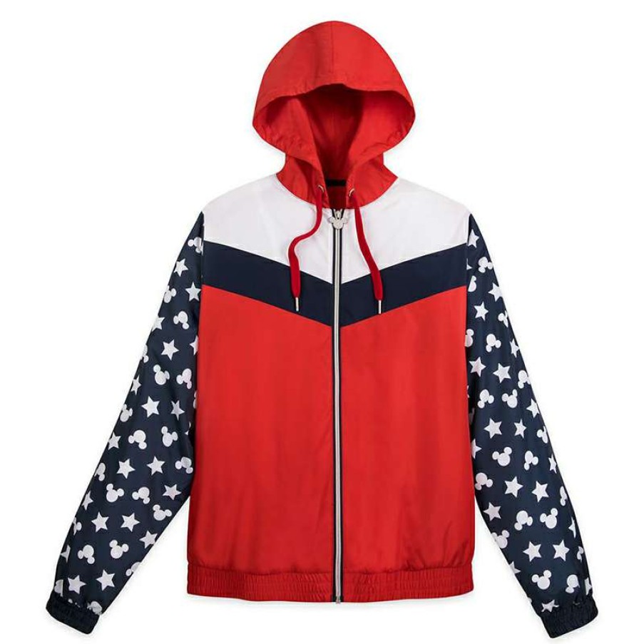 Apparel * | Disney Women'S Jacket Mickey Mouse Americana Windbreaker Sells Cheap