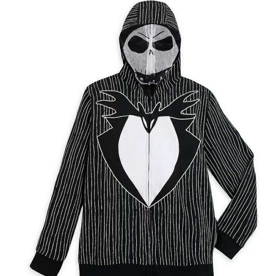 Apparel * | Disney Men'S Zip Hoodie Jack Skellington Costume Bestsellers