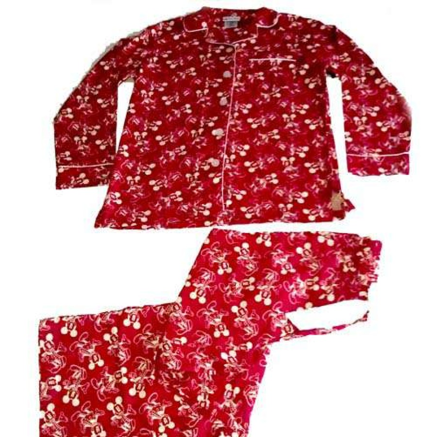 Apparel * | Disney Pajamas And Pants Winter Holiday Mickey Mouse Red & White Bestsellers