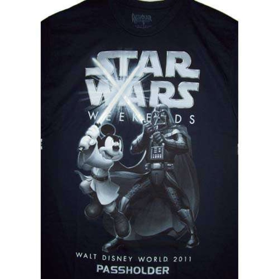 Apparel * | Disney Adult Shirt Star Wars Weekends 2011 Passholder Vader & Mickey Excellent